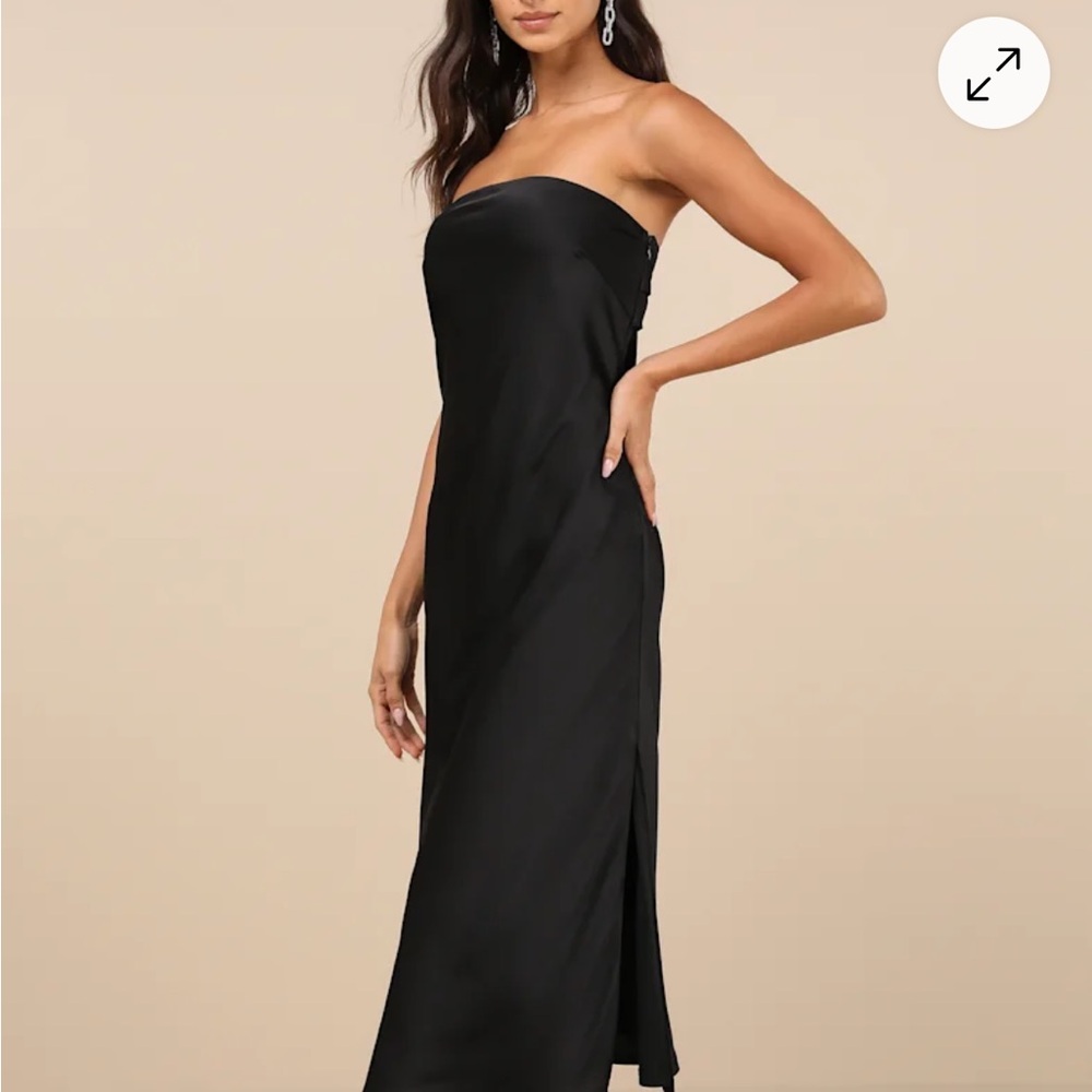 Lulu's Classic Black Strapless Dress